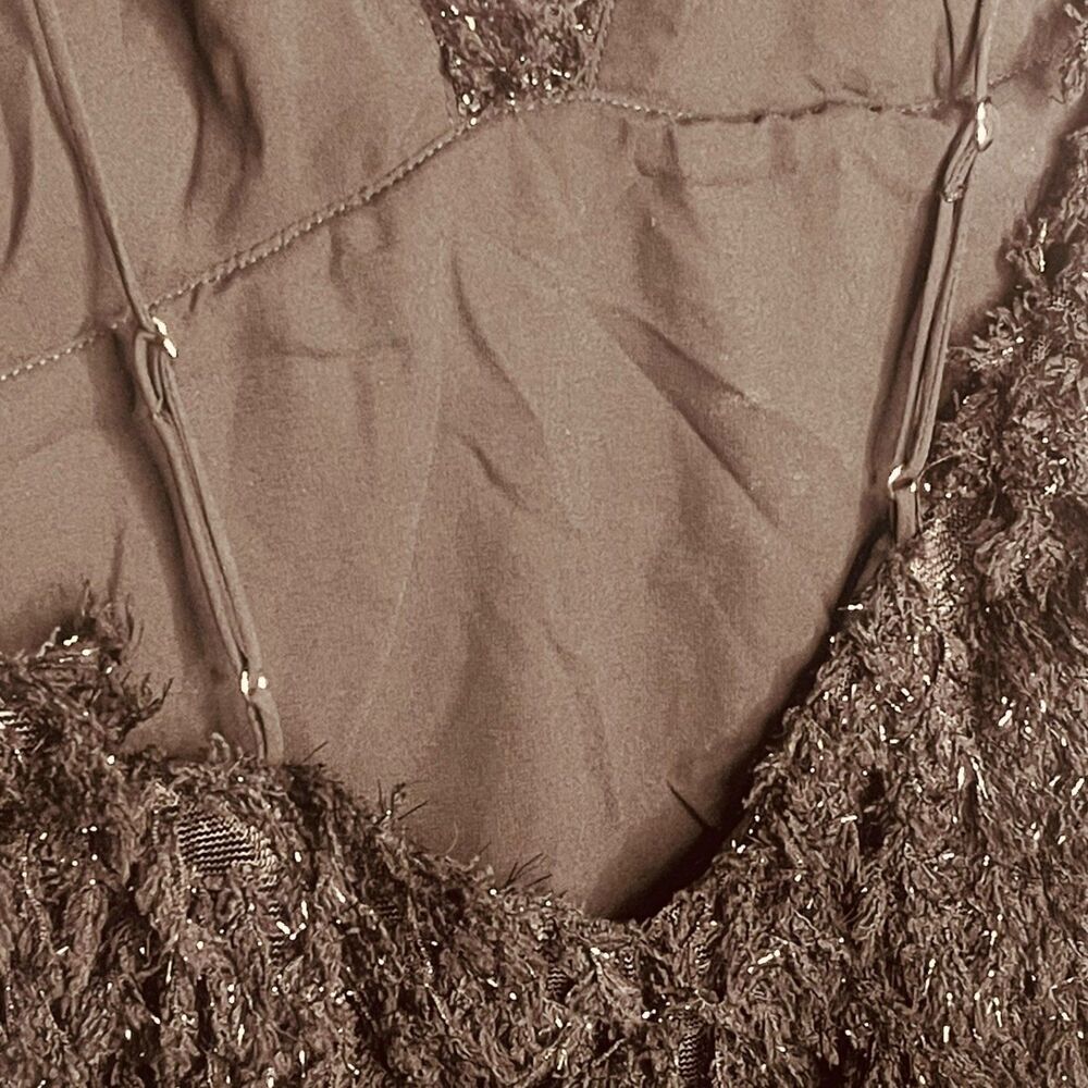 For Love & Lemons x Revolve Kamara Mini Shaggy Sequin Black Size M | NWT - Picture 12 of 16